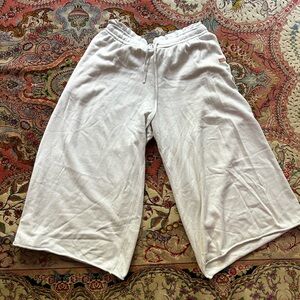 Lunya 100% Cotton Cream Cropped Wide Leg Pants Womens XL